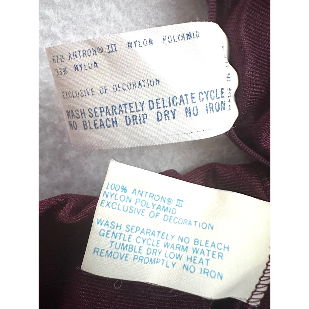 Vintage Vassarette Lace Bra 32C Tap Shorts Sz 4 Set Plum Purple Burgundy Wine - Picture 10 of 10